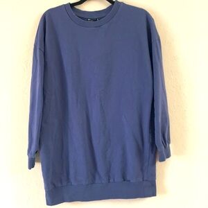 ASOS 100% Cotton Crewneck Sweatshirt 8 Blue Casual Relaxed Fit Loungewear